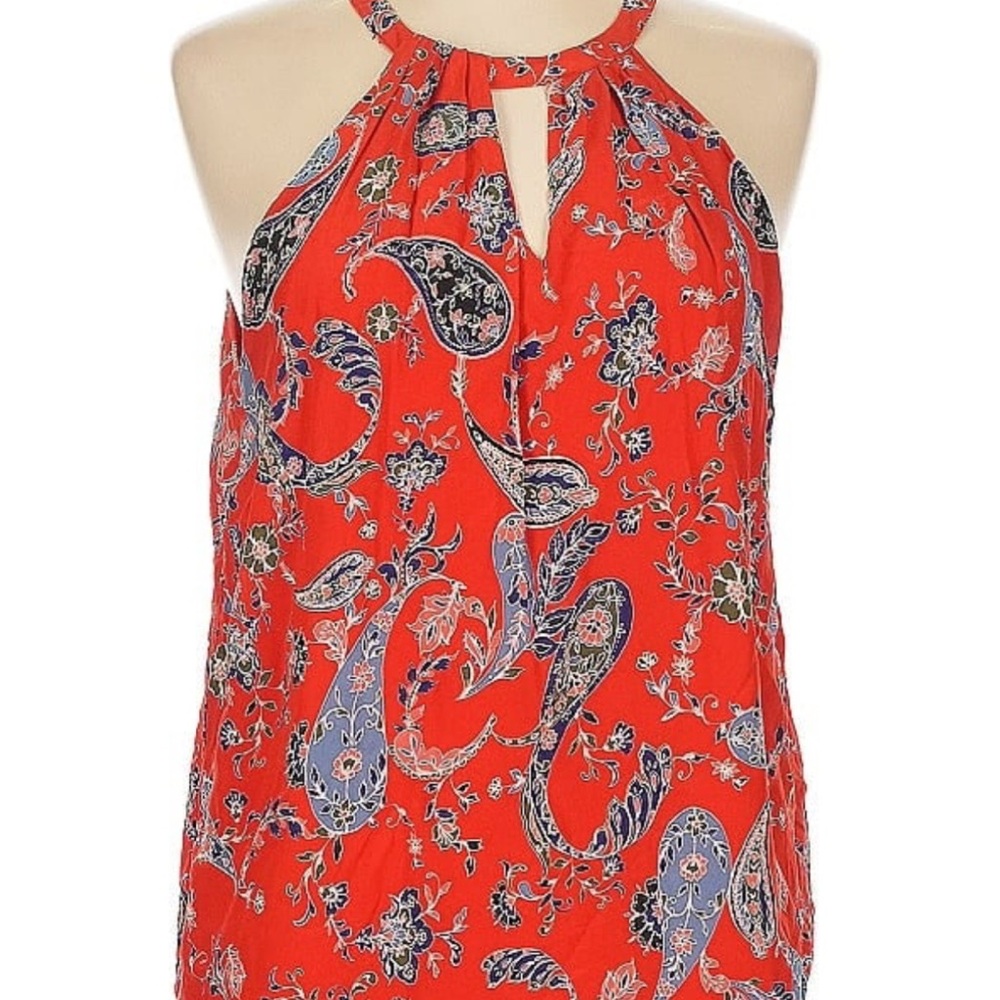 Greylin Red Floral Halter Top